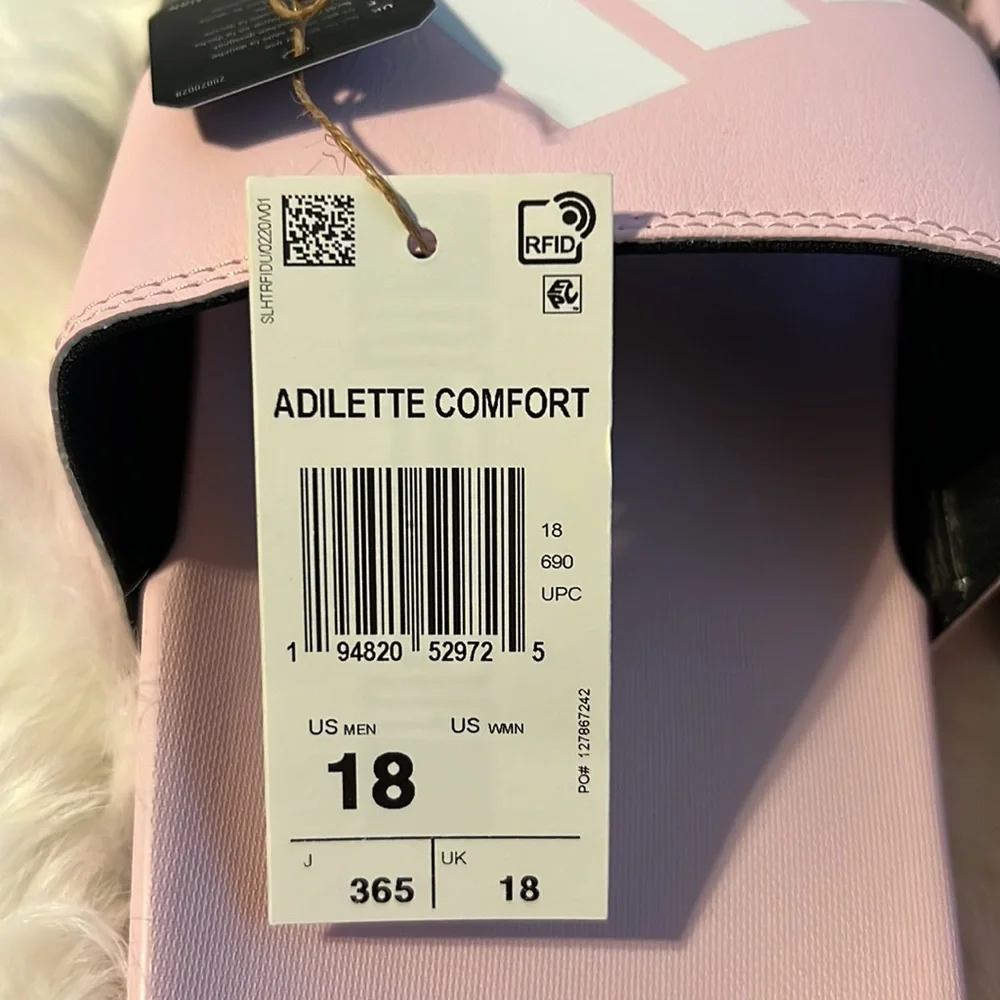 NEW in box Adidas Slides Comfort Pink Men Size 18 US - Picture 5 of 7